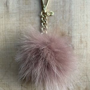 Michael Kors Mauve Real Fur Pom Pom Ball Keychain